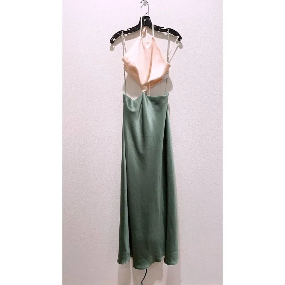 bec+ bridge carrie halter maxi dress US10